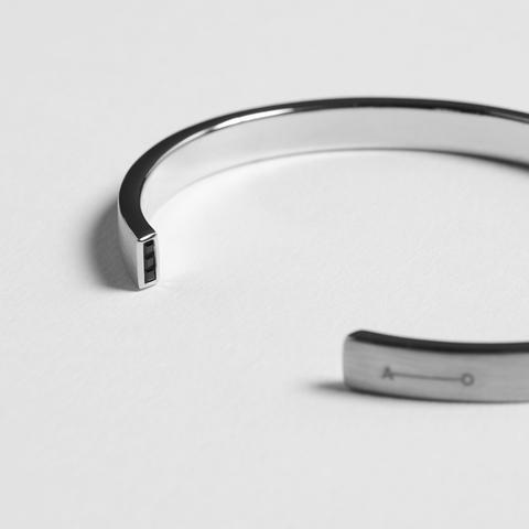 7MM CUFF / silver + black diamond - alexorso