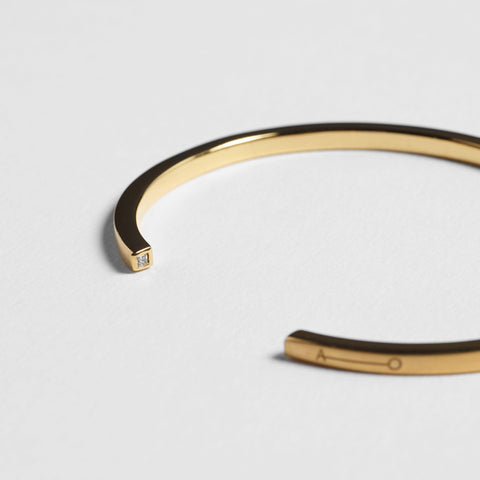  3.5MM CUFF / gold + brown diamond - alexorso