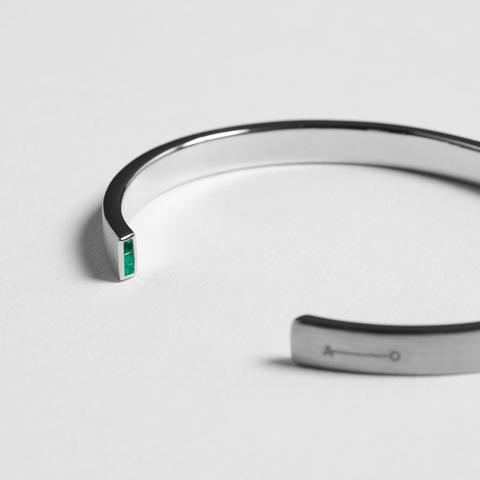 7MM CUFF / silver + emerald - alexorso