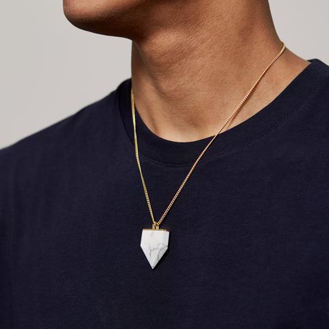 SHARK TOOTH / gold + howlite - alexorso