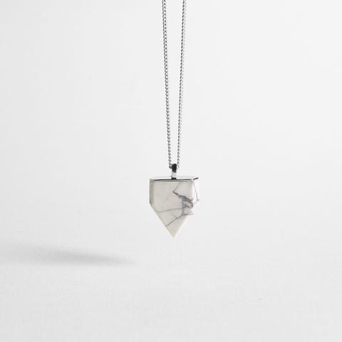 SHARK TOOTH / silver + howlite - alexorso