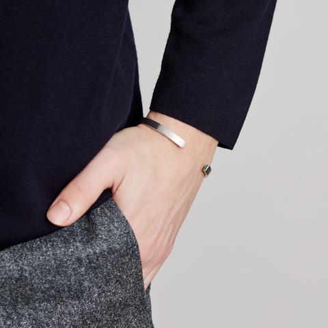 7MM CUFF / silver + emerald - alexorso