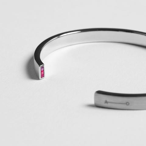 7MM CUFF / silver + ruby - alexorso