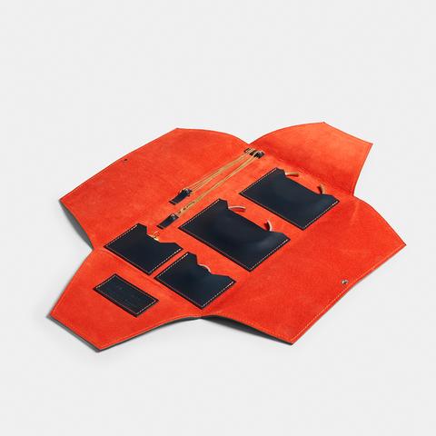  265MM JEWELLERY WALLET / Navy + Orange